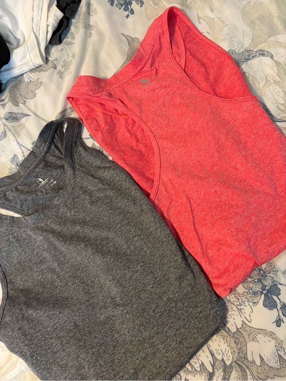 Women's Racerback Muscle Tank - Coral Pink & Charcoal bundle